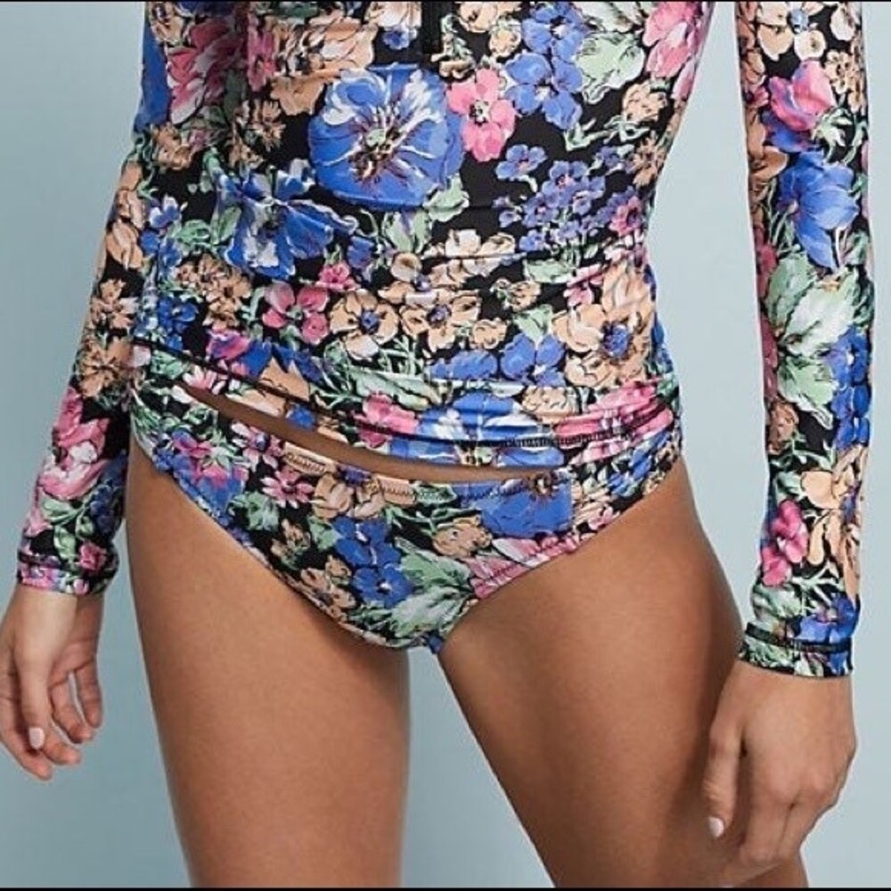 NWOT Anthropologie Allihop Floral Bikini Bottoms Small